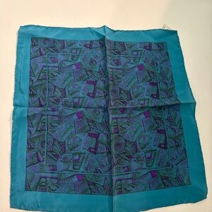 Vintage Silk Pocket Square  Made In Italy